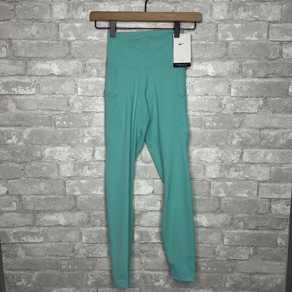 Nike One Women's Training High-Rise Leggings NWT Size XS (Aqua) FN3241-300 - Picture 2 of 16